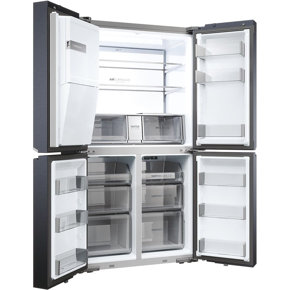 Side by Side HAIER HCR7918EIMB, No Frost, 601 l, H 177 cm, Clasa E, Dozator apa, negru