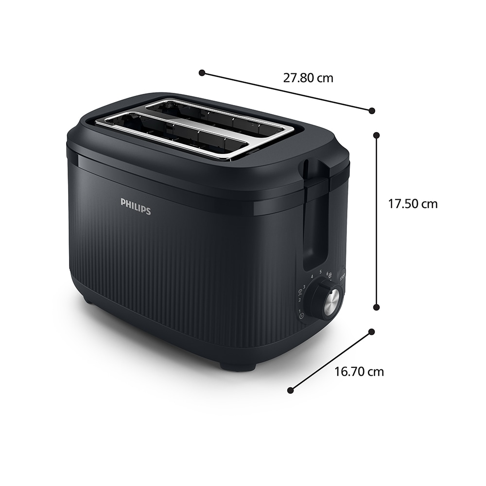 Prajitor de paine PHILIPS Seria 3000 HD2511/90, 2 felii, 830W, negru