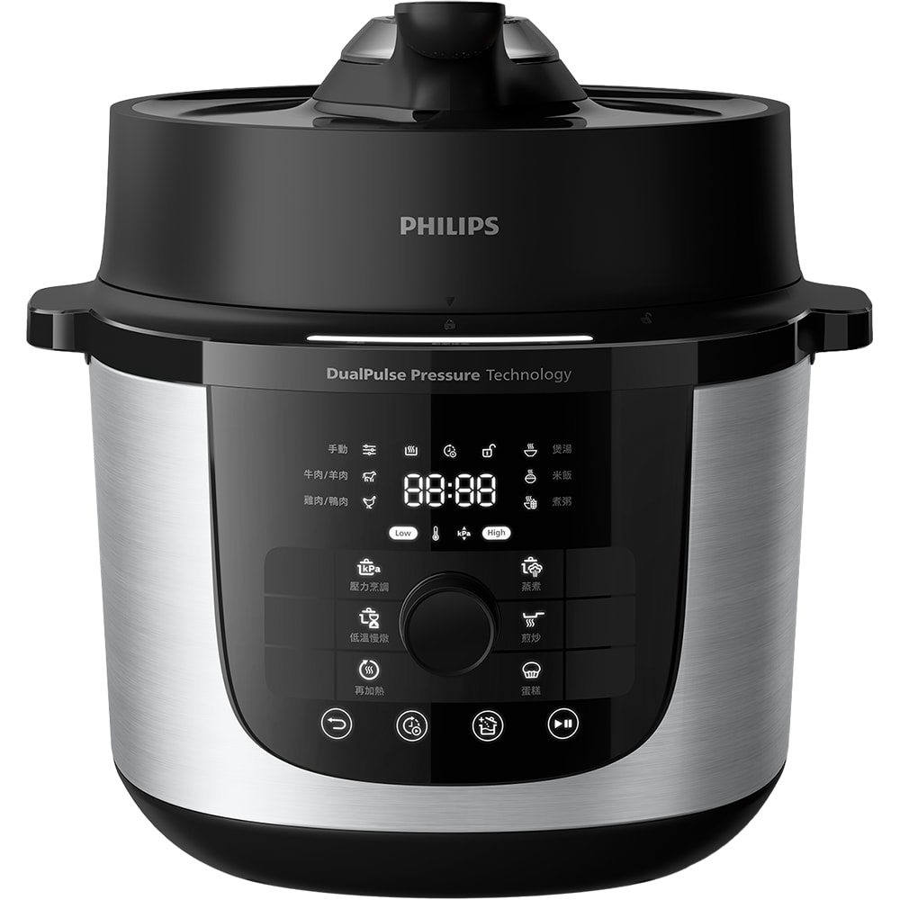 Multicooker PHILIPS Seria 3000 HD2616/70, 6l, 1000W, 13 programe, argintiu-negru