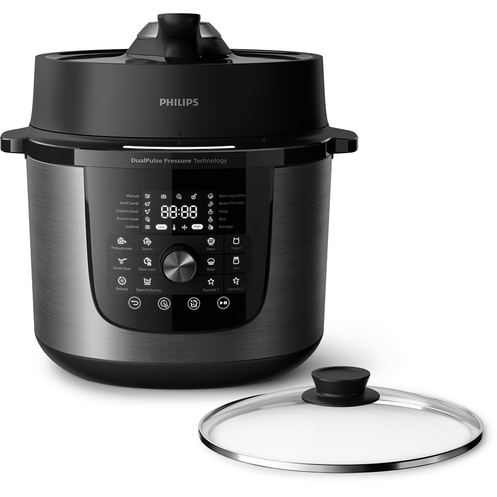 Multicooker PHILIPS Seria 3000 HD2823/80, 8l, 1300W, 35 programe, argintiu-negru