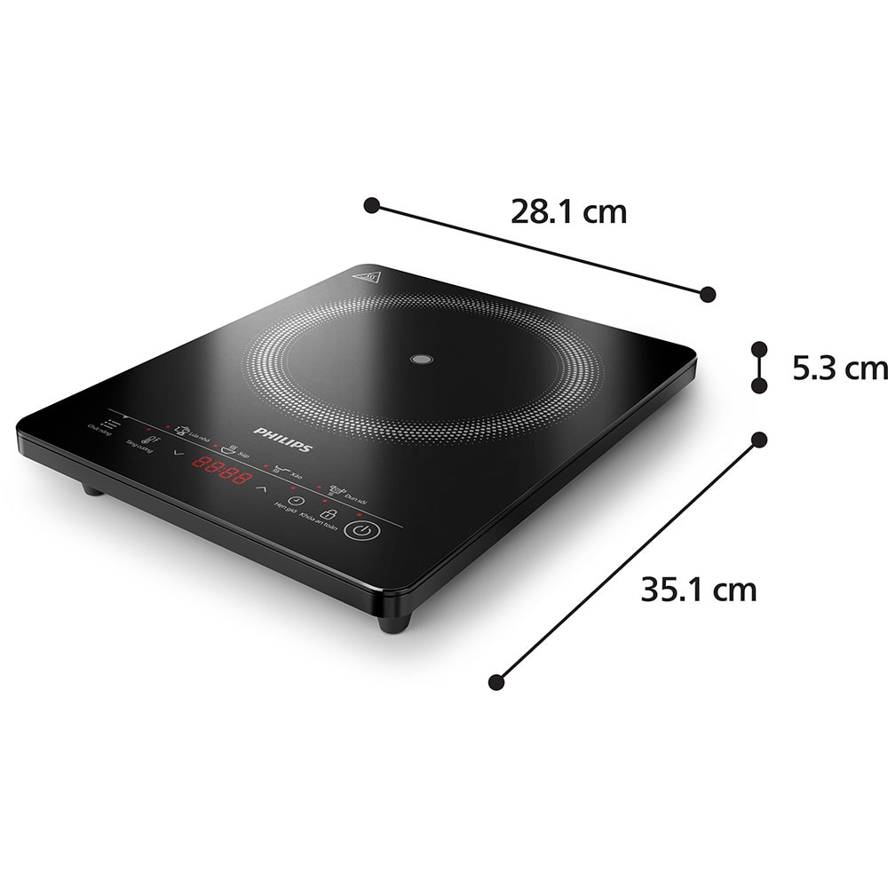 Plita cu inductie PHILIPS Seria 3000 HD5830/90, 1 arzator, 2000W, negru