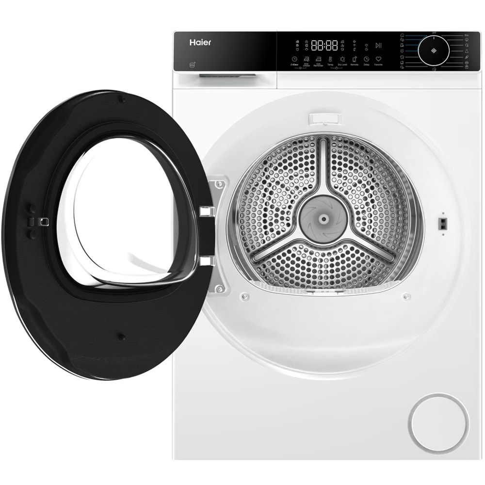 Uscator de rufe HAIER HD80-D357TU1-S, Pompa de caldura, 8 kg, 16 programe, Clasa D, Wi-Fi, alb