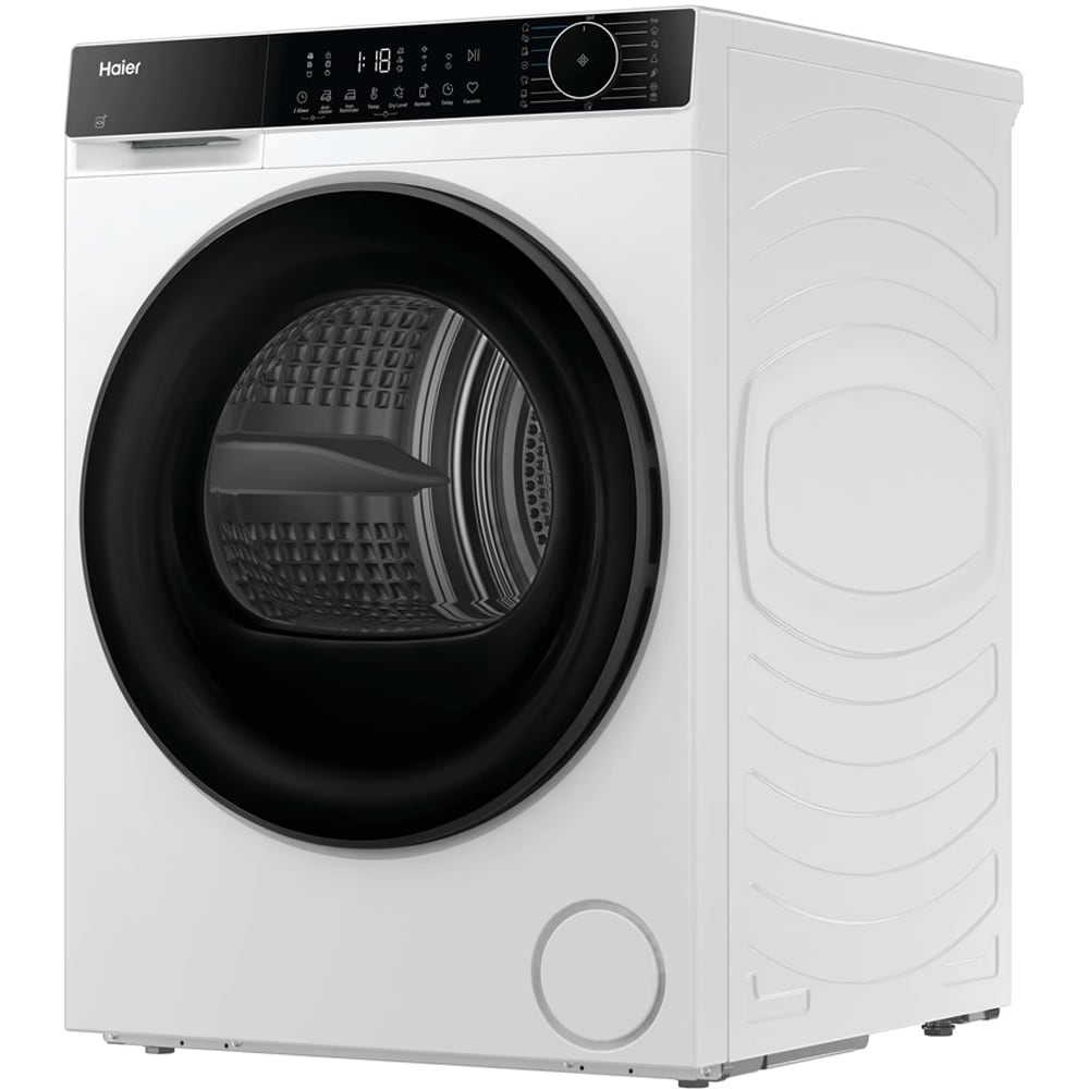Uscator de rufe HAIER HD80-D357TU1-S, Pompa de caldura, 8 kg, 16 programe, Clasa D, Wi-Fi, alb