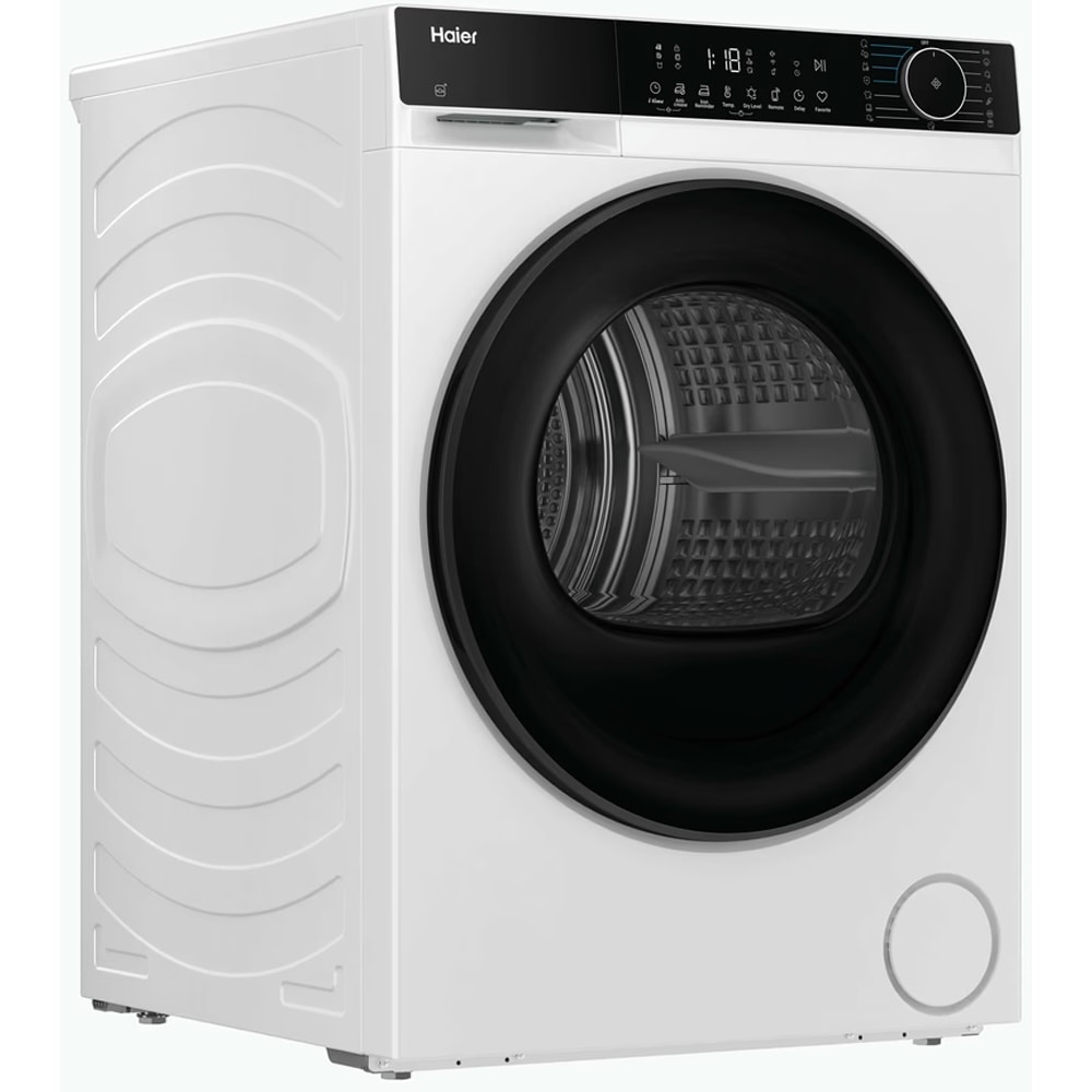 Uscator de rufe HAIER HD80-D357TU1-S, Pompa de caldura, 8 kg, 16 programe, Clasa D, Wi-Fi, alb