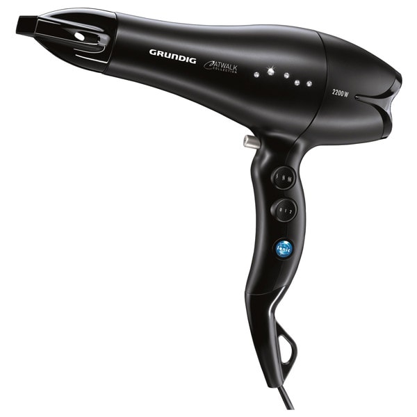 Uscator de par GRUNDIG HD 8280, 2 trepte de viteza, 3 trepte temperatura, motor AC, 2200W, negru