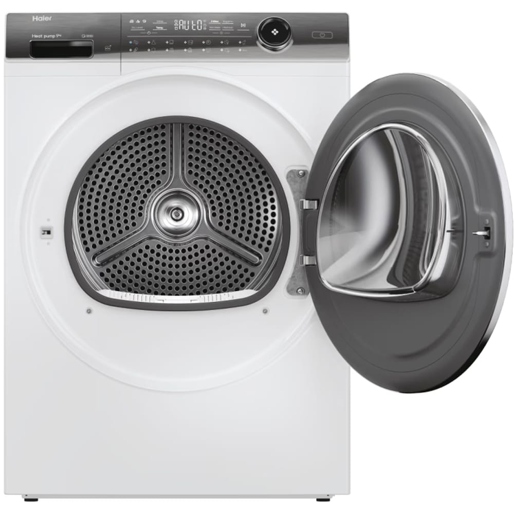 Uscator de rufe HAIER HD90-A3979NU1-S, Pompa de caldura, 9 kg, 13 programe, Wi-Fi, alb