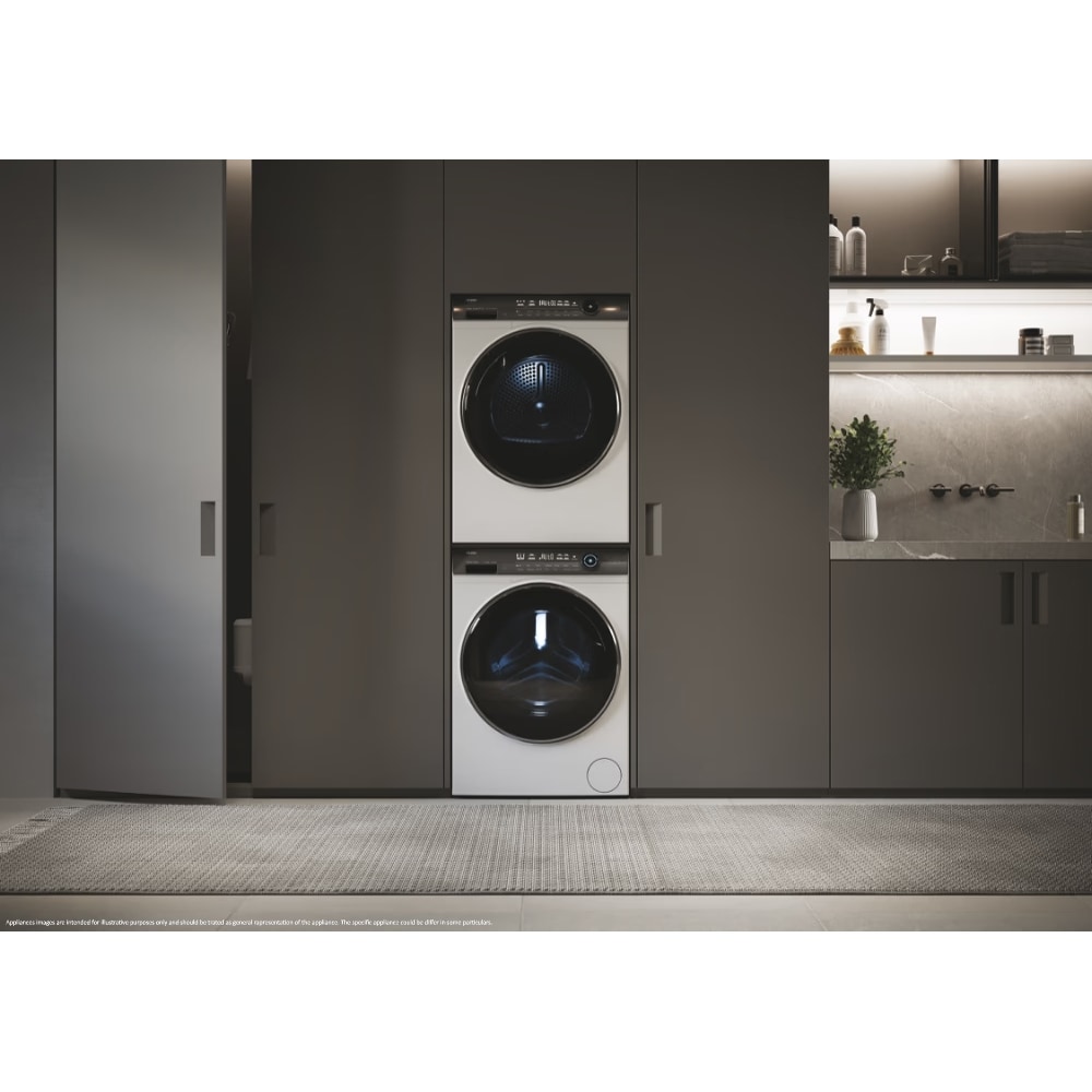 Uscator de rufe HAIER HD90-A3979NU1-S, Pompa de caldura, 9 kg, 13 programe, Wi-Fi, alb