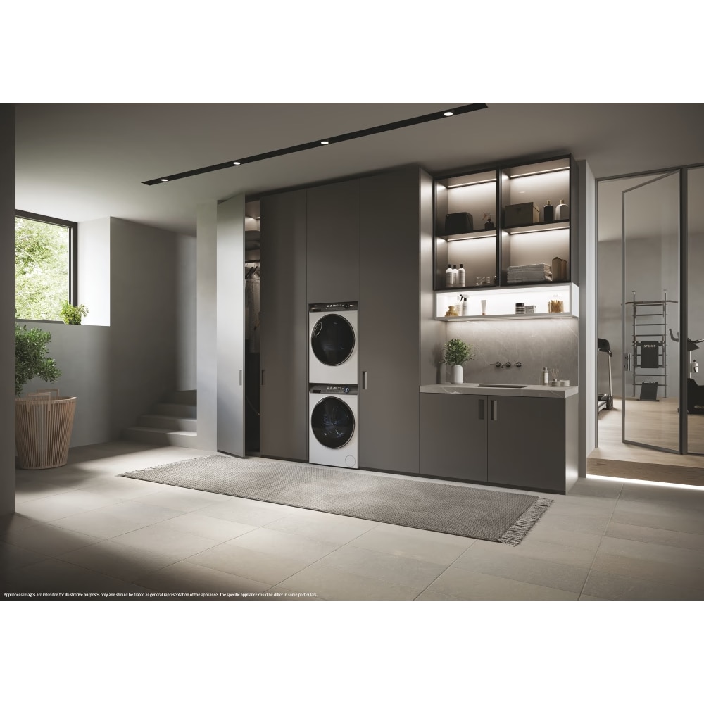 Uscator de rufe HAIER HD90-A3979NU1-S, Pompa de caldura, 9 kg, 13 programe, Wi-Fi, alb