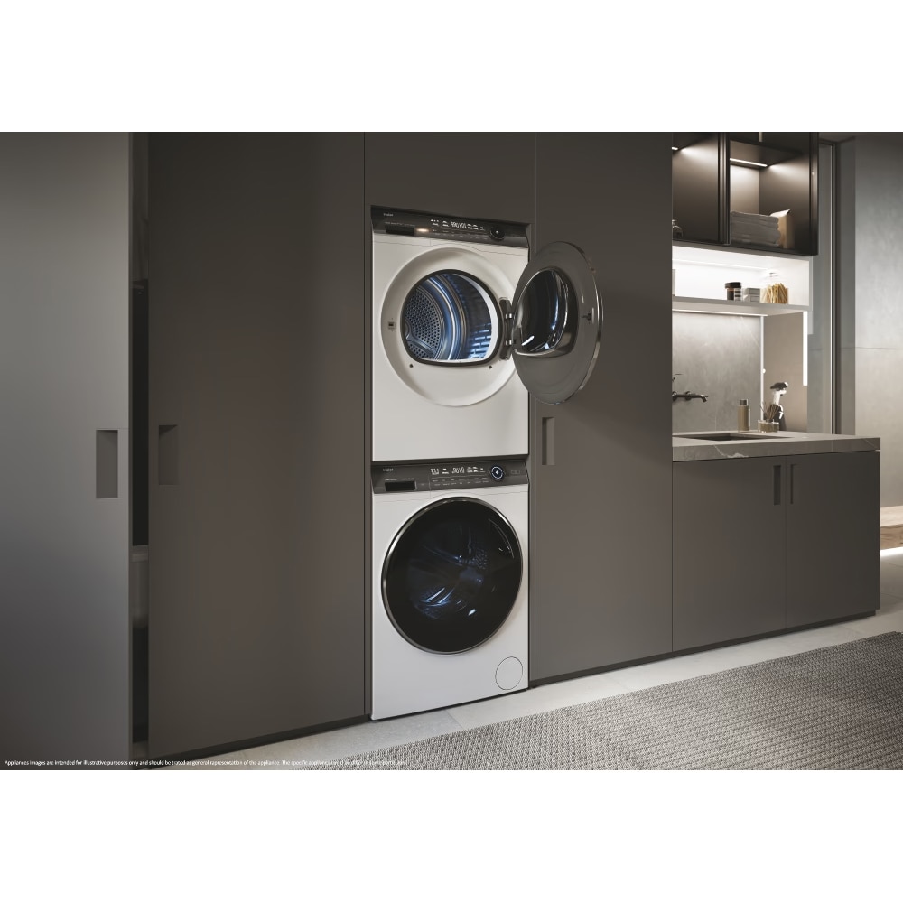 Uscator de rufe HAIER HD90-A3979NU1-S, Pompa de caldura, 9 kg, 13 programe, Wi-Fi, alb