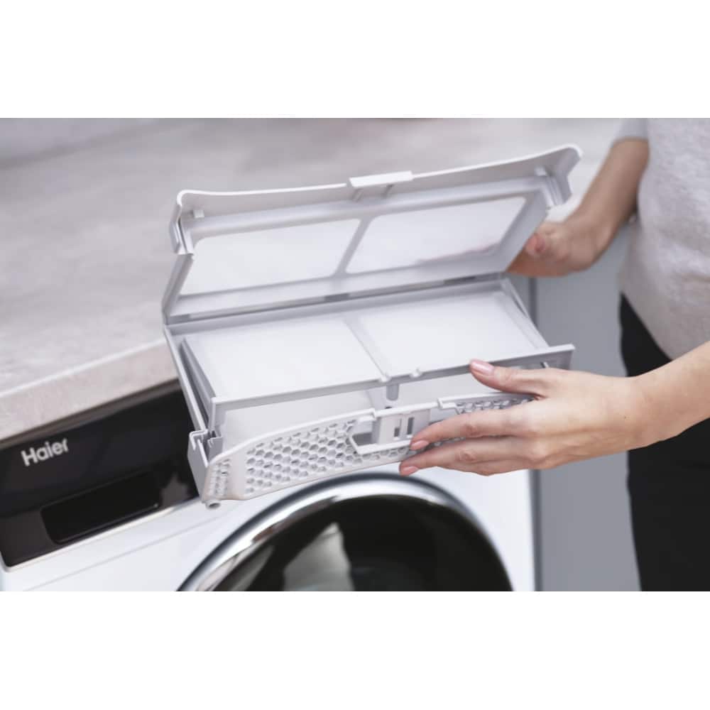Uscator de rufe HAIER HD90-A3979NU1-S, Pompa de caldura, 9 kg, 13 programe, Wi-Fi, alb