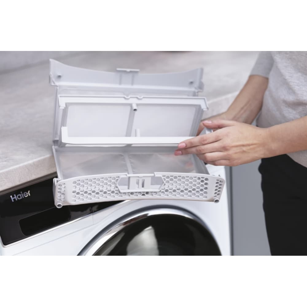 Uscator de rufe HAIER HD90-A3979NU1-S, Pompa de caldura, 9 kg, 13 programe, Wi-Fi, alb