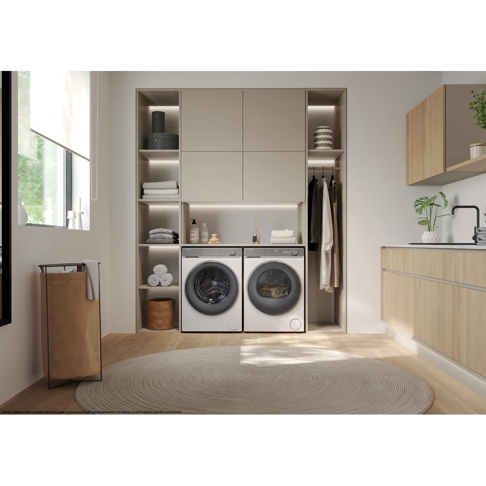 Uscator de rufe HAIER HD90-C367U1-S, Pompa de caldura, 9 kg, 14 programe, Clasa C, Wi-Fi, alb