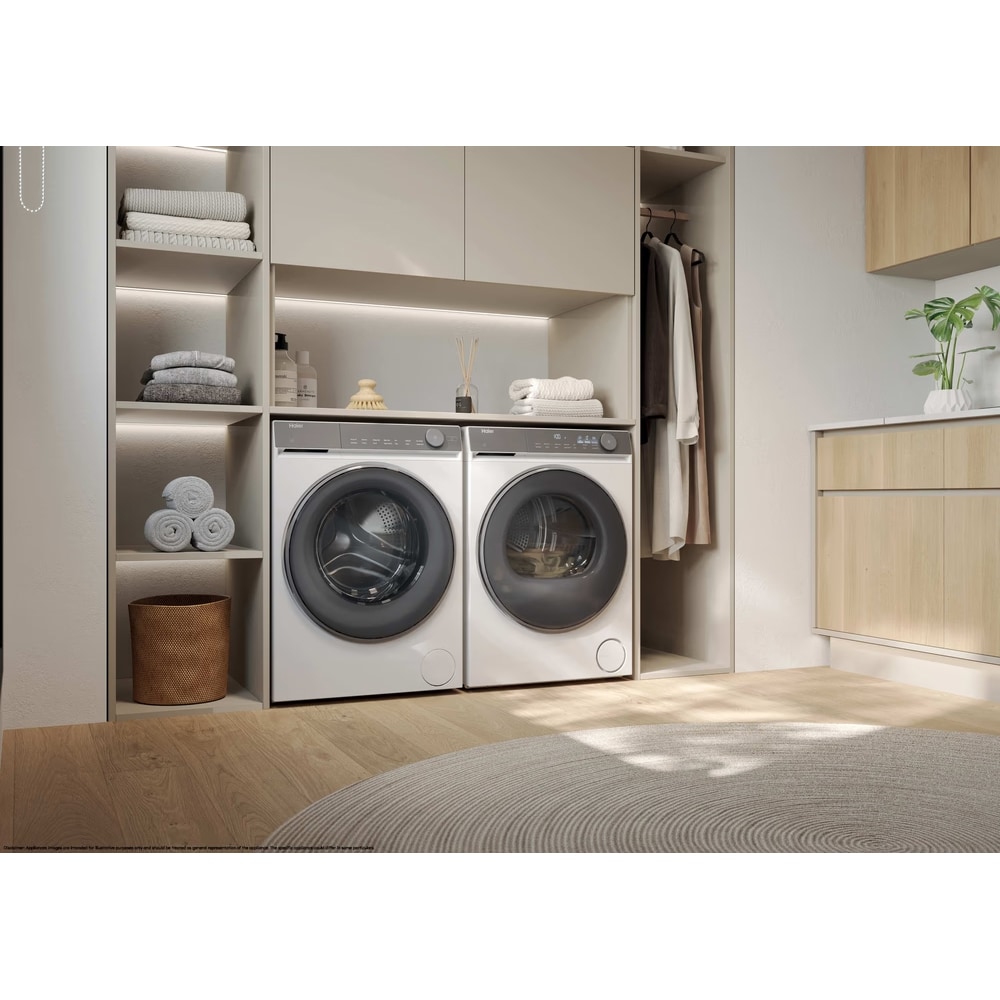 Uscator de rufe HAIER HD90-C367U1-S, Pompa de caldura, 9 kg, 14 programe, Clasa C, Wi-Fi, alb