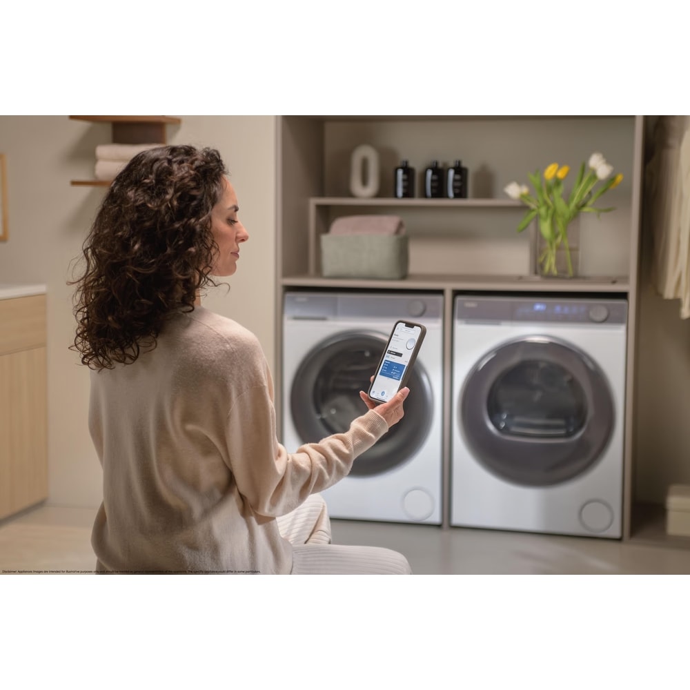 Uscator de rufe HAIER HD90-C367U1-S, Pompa de caldura, 9 kg, 14 programe, Clasa C, Wi-Fi, alb