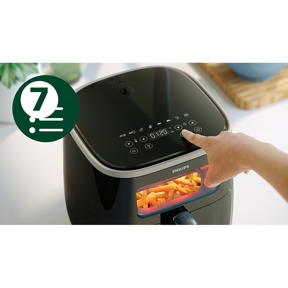 Friteuza cu aer cald PHILIPS Seria 3000 Airfryer XL HD9257/80, 1kg, 5.6l, 1700W, negru-argintiu