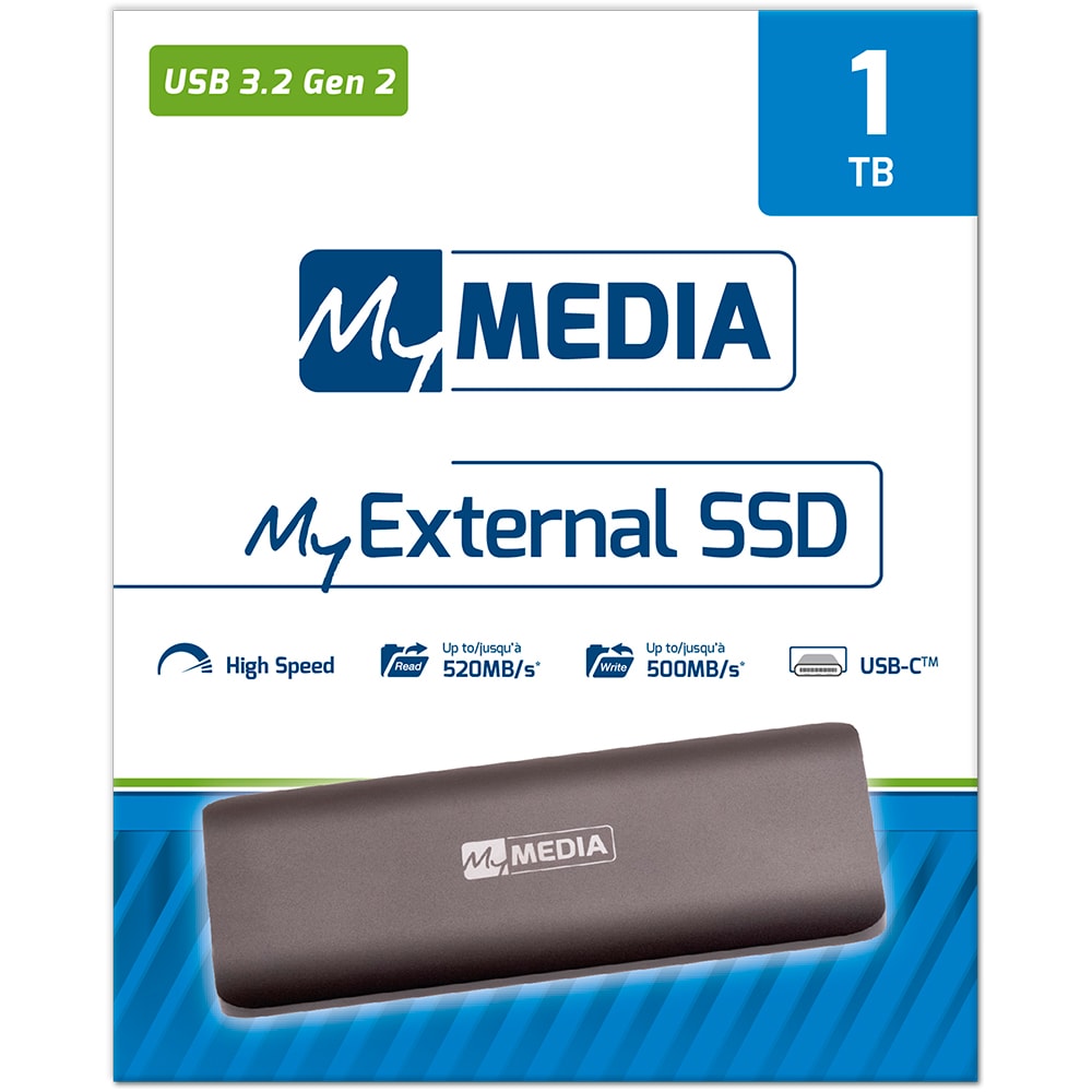 SSD extern MYMEDIA 69286, 1TB, USB 3.2 Gen 2 Type-C, negru