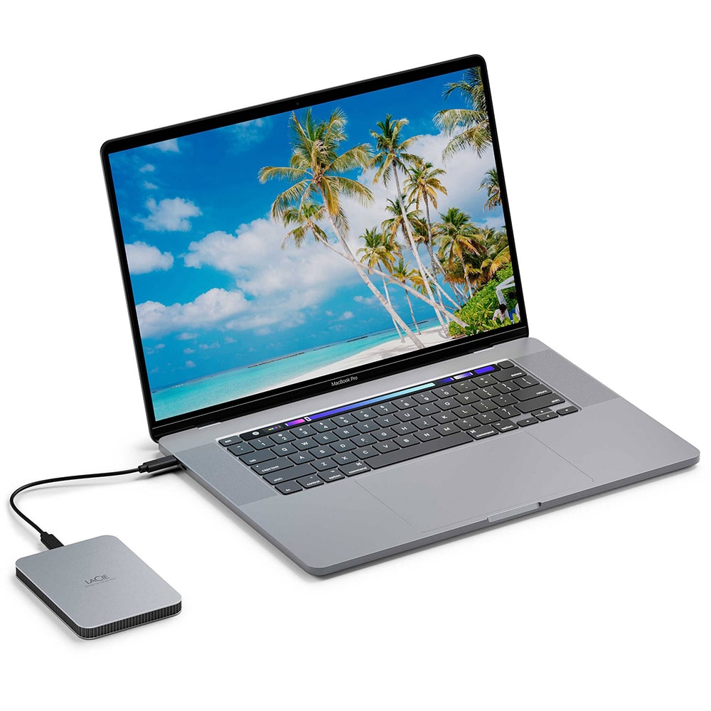 Hard Disk extern LACIE STLP2000400, 2TB, USB 3.2 Type-C, argintiu