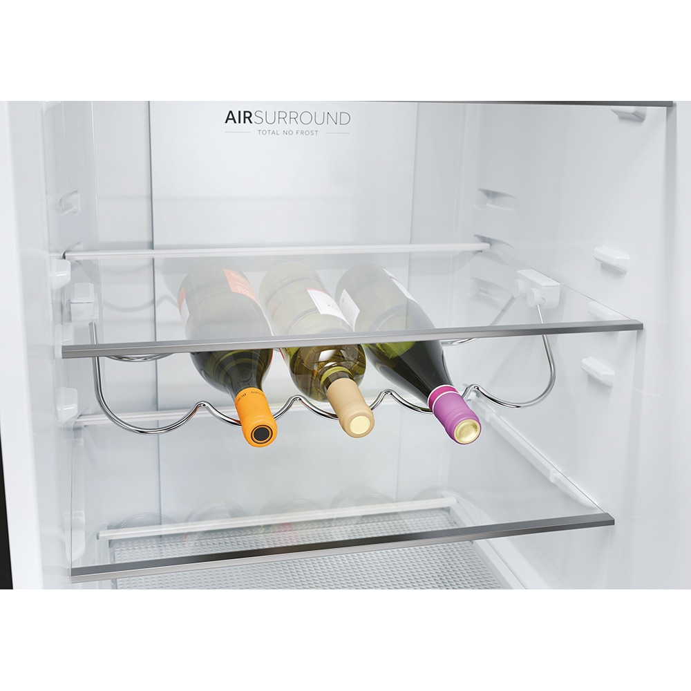 Combina frigorifica HAIER HDW3620DNPD, No Frost, 377 l, H 200 cm, Clasa D, Wi-Fi, dark inox
