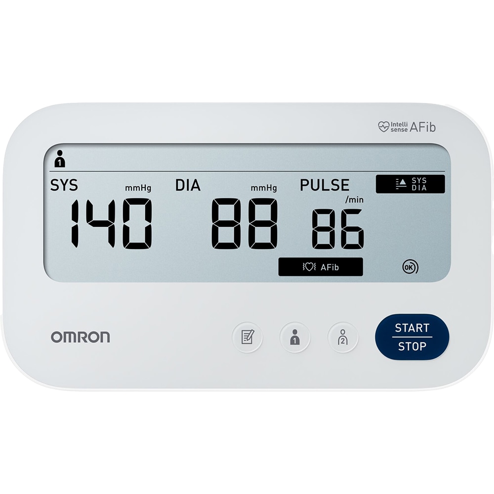 Tensiometru digital de brat OMRON M3 Confort AFIB, 2 utilizatori x 100 memorii, alb