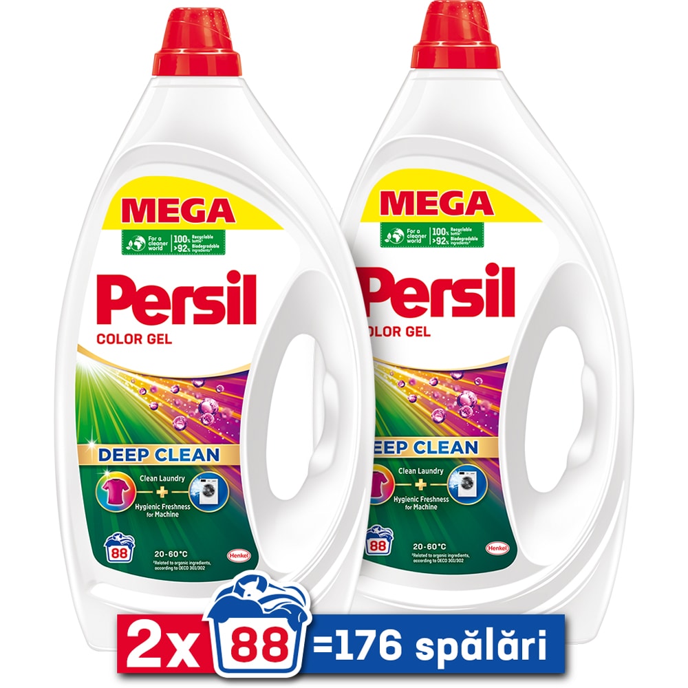 Detergent lichid PERSIL Deep Clean Color, 2 x 3.96l, 176 spalari