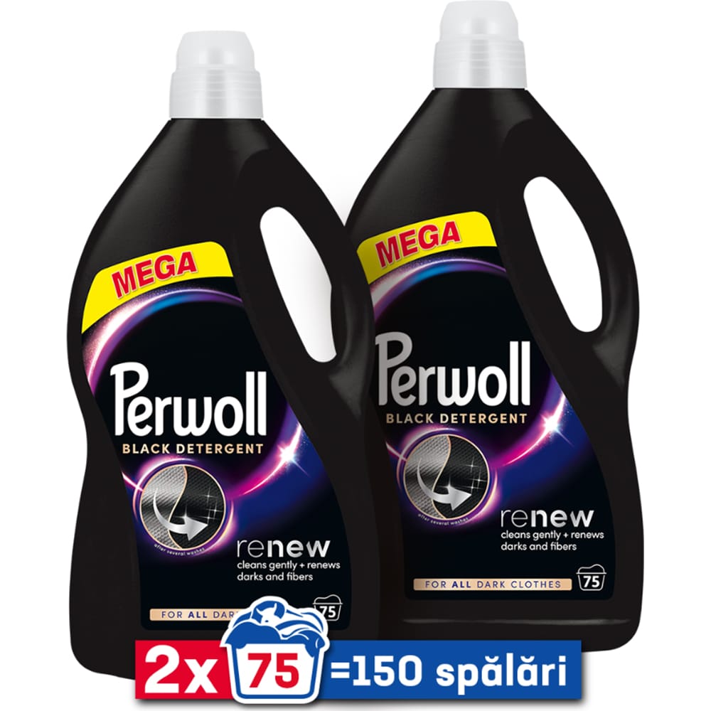Detergent lichid PERWOLL Renew Black, 2 x 3.75 l, 150 spalari