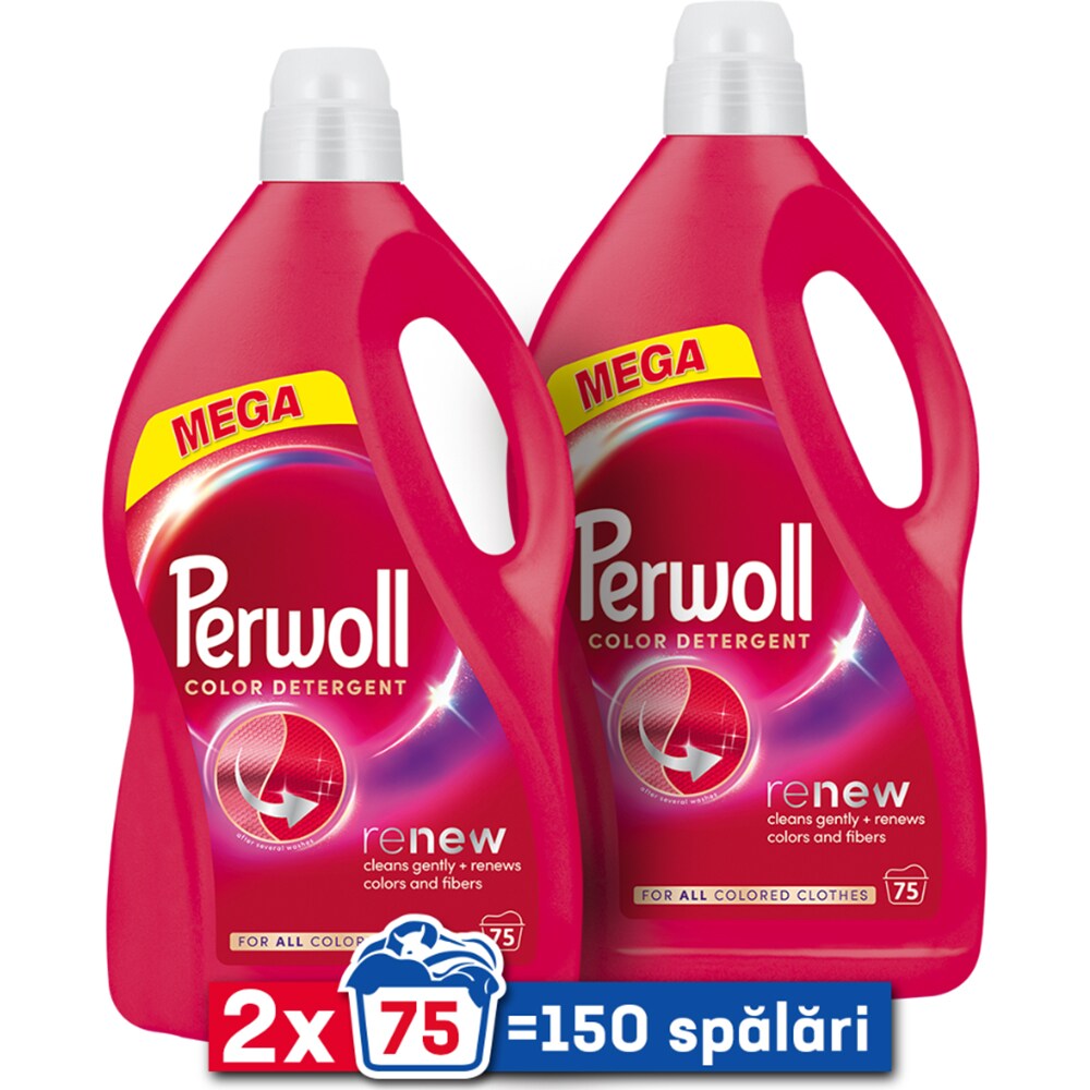 Detergent lichid PERWOLL Renew Color, 2 x 3.75l, 150 spalari