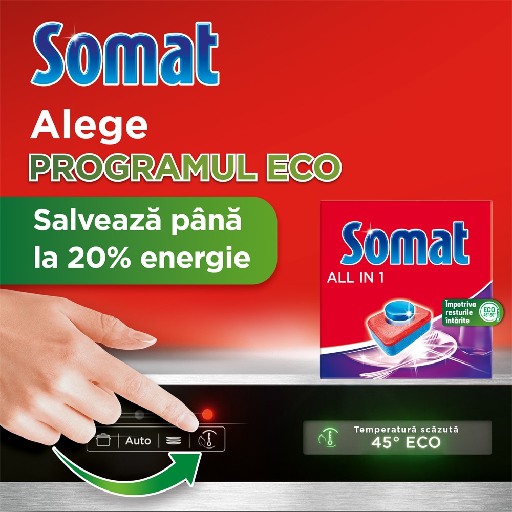 Detergent pentru masina de spalat vase SOMAT All In One Extra, 2 x 75 tablete