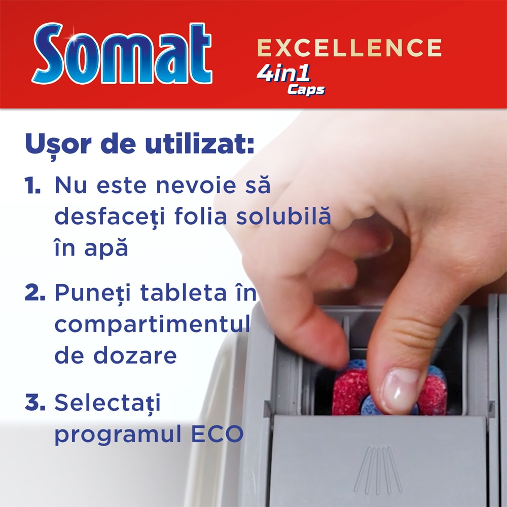 Detergent pentru masina de spalat vase SOMAT Excellence 4in1, 2 x 50 capsule