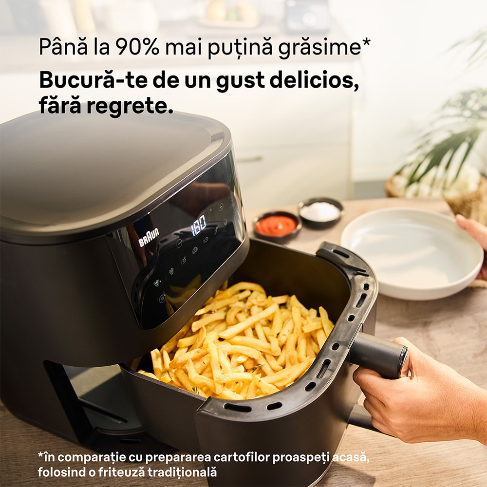 Friteuza cu aer cald BRAUN MultiFry 5 HF5030, 6l, 1.4kg, 1700W, negru-argintiu
