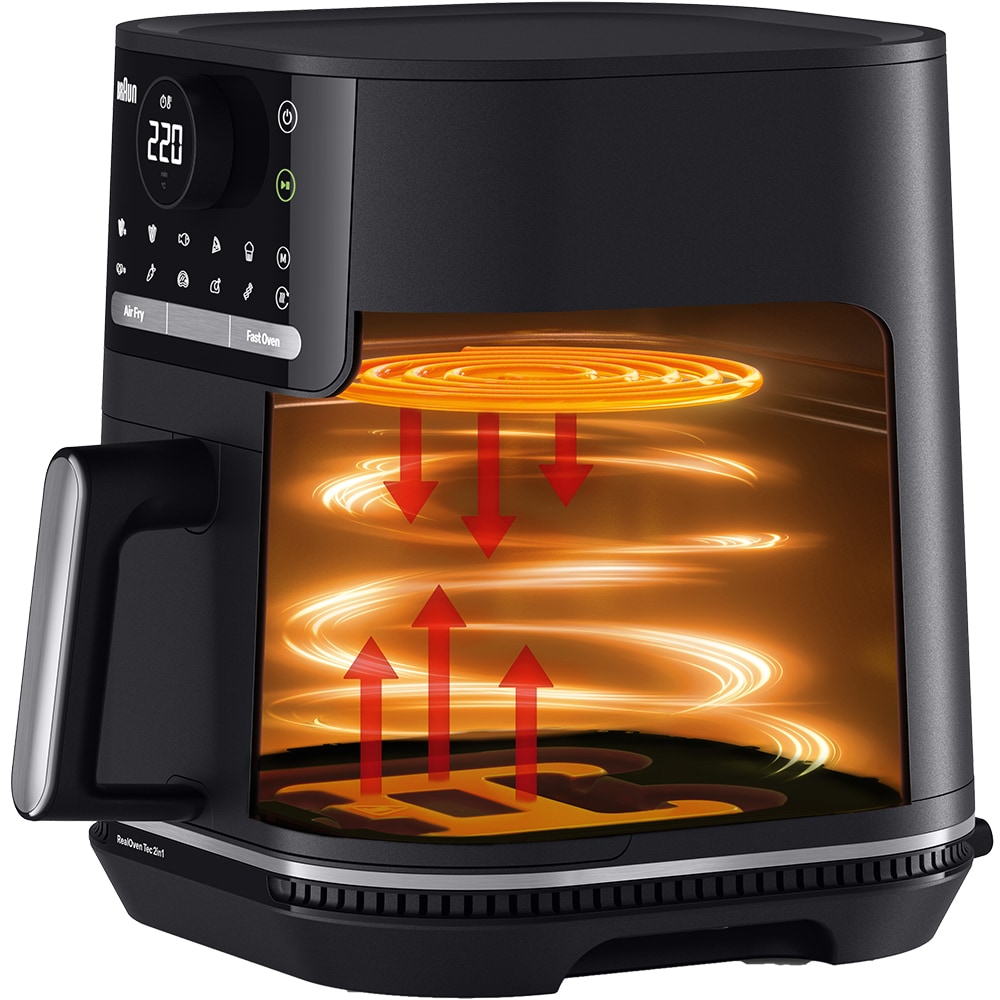 Friteuza cu aer cald BRAUN MultiFry 5 HF5034, 6l, 1.6kg, 2700W, negru-argintiu