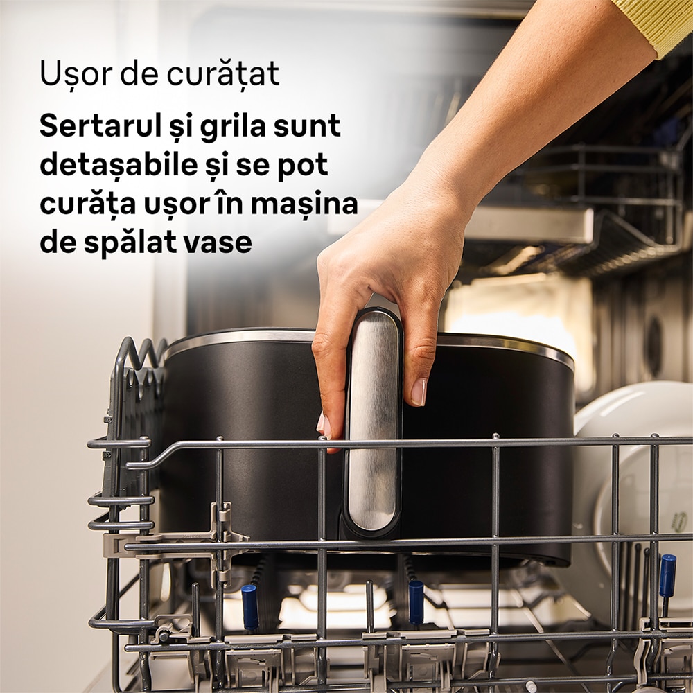 Friteuza cu aer cald BRAUN MultiFry 5 HF5034, 6l, 1.6kg, 2700W, negru-argintiu