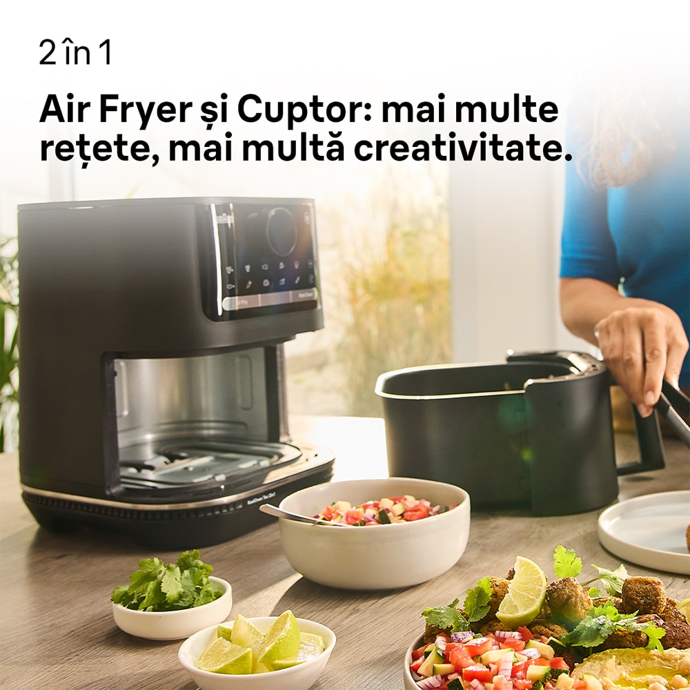 Friteuza cu aer cald BRAUN MultiFry 5 HF5050, 6l, 1.6 kg, 2000W, negru-argintiu