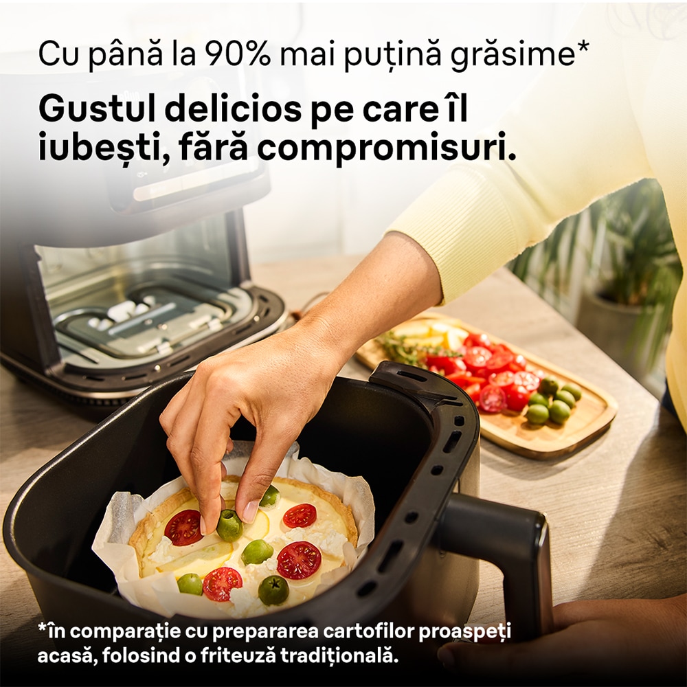 Friteuza cu aer cald BRAUN MultiFry 5 HF5050, 6l, 1.6 kg, 2000W, negru-argintiu