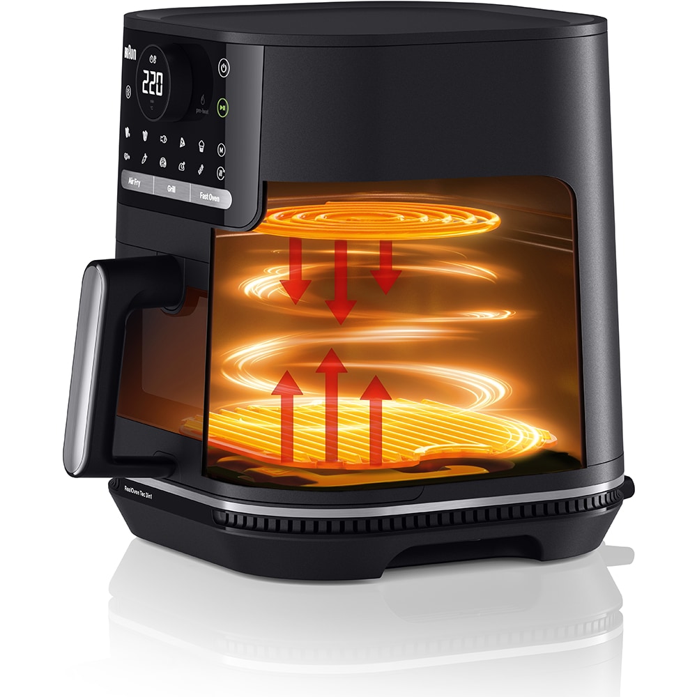 Friteuza cu aer cald BRAUN MultiFry 5 3in1 HF5073, 6l, 1.6 kg, 2000W, negru-argintiu