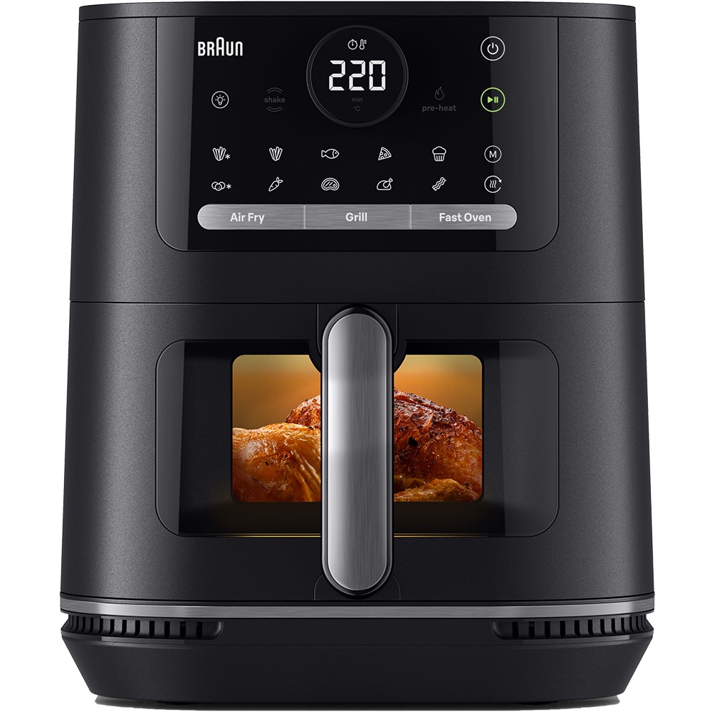Friteuza cu aer cald BRAUN MultiFry 5 HF5075, 6l, 1.6kg, 2400W, negru-argintiu
