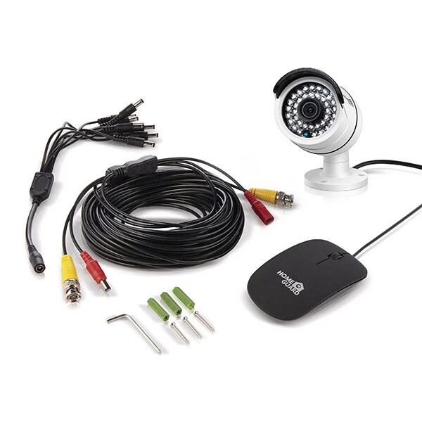 Kit supraveghere video HOMEGUARD Platinum HGDVK47702, 2 camere Full HD, DVR, 4 canale, alb