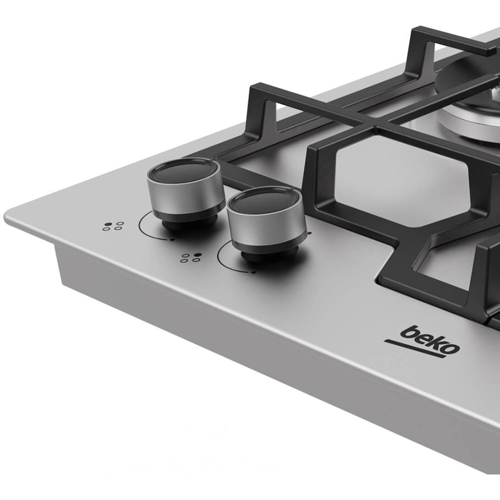 Plita incorporabila BEKO HIAW642210X, Gaz, 4 arzatoare, Wok, inox