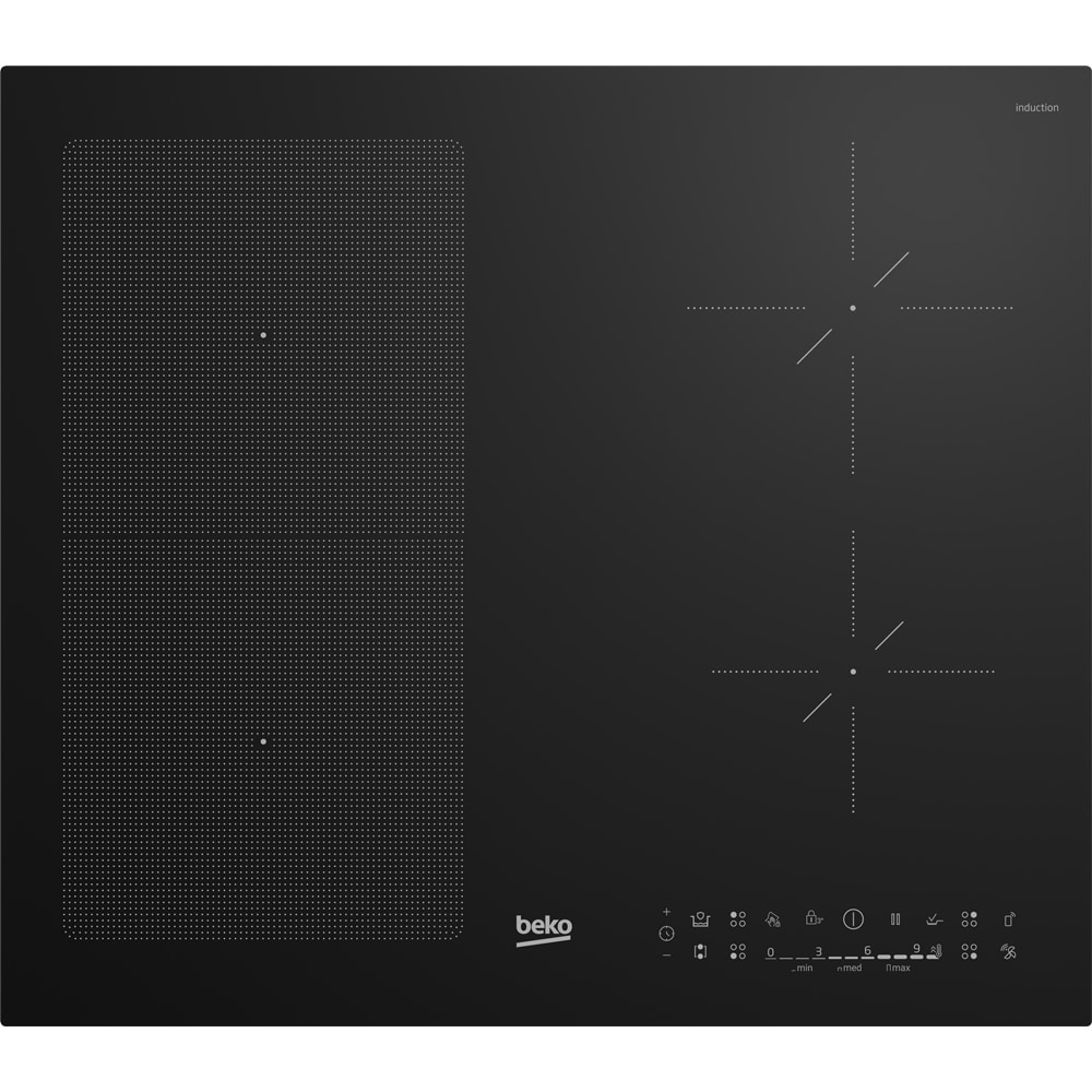 Plita incorporabila BEKO HII 64693 AFTI, Inductie, 4 arzatoare, Touch Control, Wi-Fi, negru