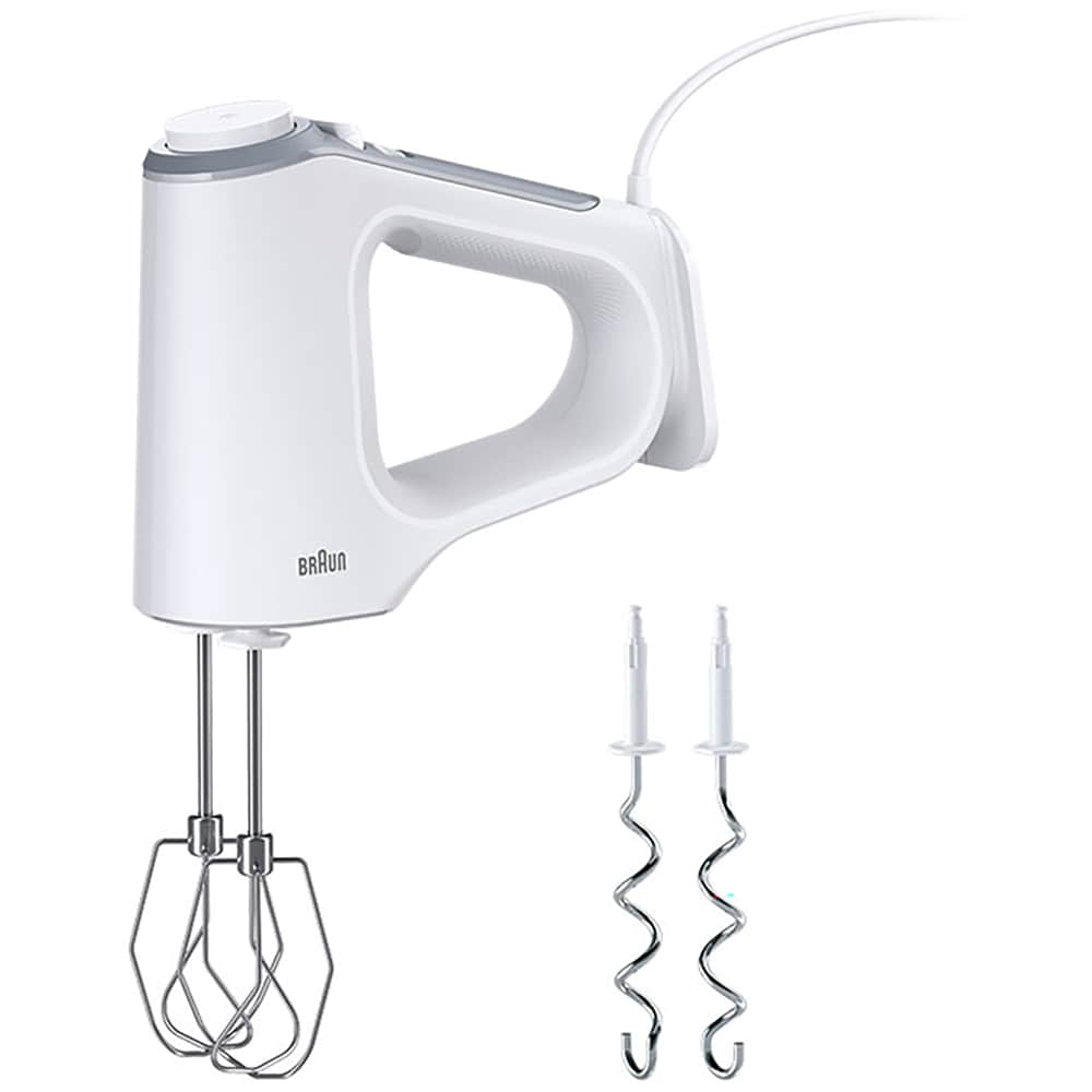 Mixer de mana BRAUN MultiMix 3 HM3200WH, 550W, 5 trepte viteza, alb-gri