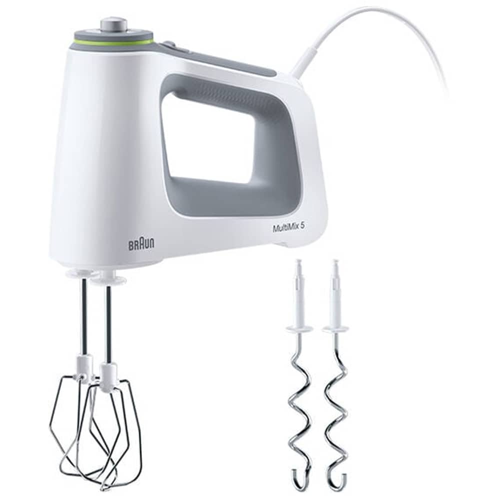 Mixer de mana BRAUN HM5100WH, 750W, 9 trepte viteza, alb-gri 