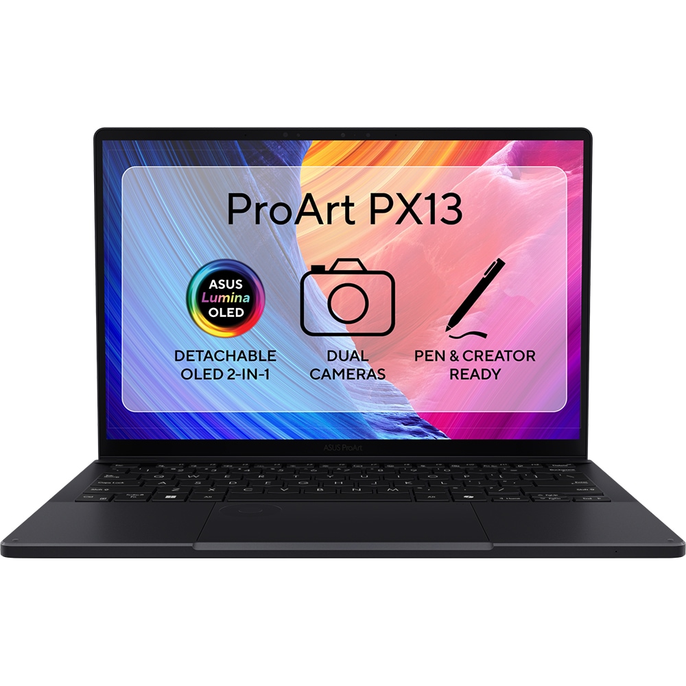 Laptop ASUS ProArt PX13 HN7306EA-LX010X, AMD Ryzen AI MAX+ 395 pana la 5.1GHz, 13.3" 3K Touch, 64GB, SSD 1TB, Windows 11 Pro, Nano Black