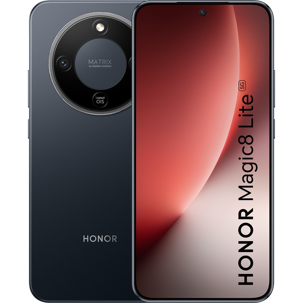 Telefon HONOR Magic 8 Lite, 512GB, 8GB RAM, Dual SIM, Midnight Black