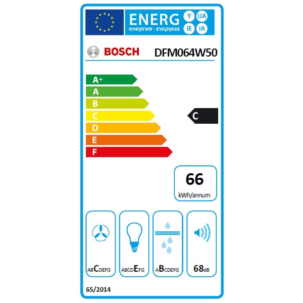 Hota incorporabila telescopica BOSCH DFM064W50, 1 motor, 400m3/h, L 60 cm, argintiu