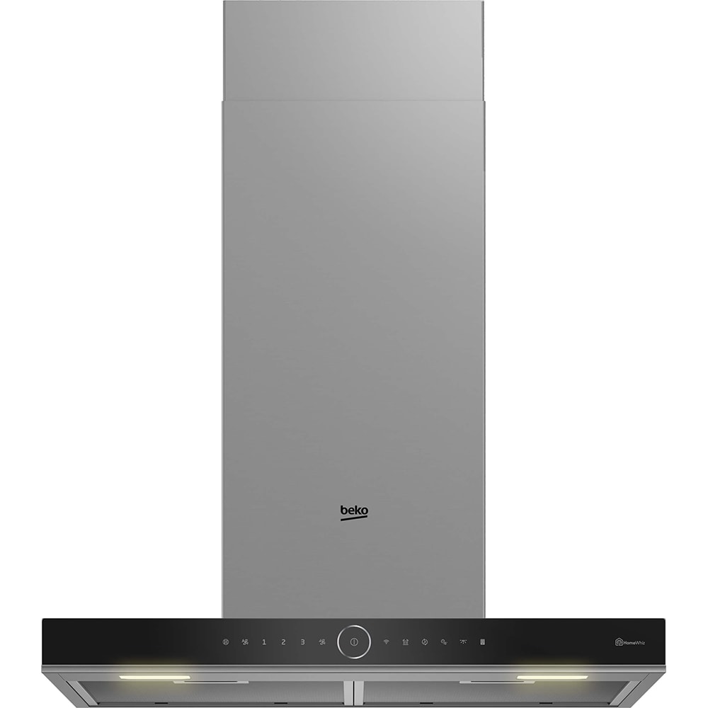 Hota decorativa BEKO BHCB67841BBHSI, 1 motor, 415 m3/h, L 60 cm, Wi-Fi, negru-inox