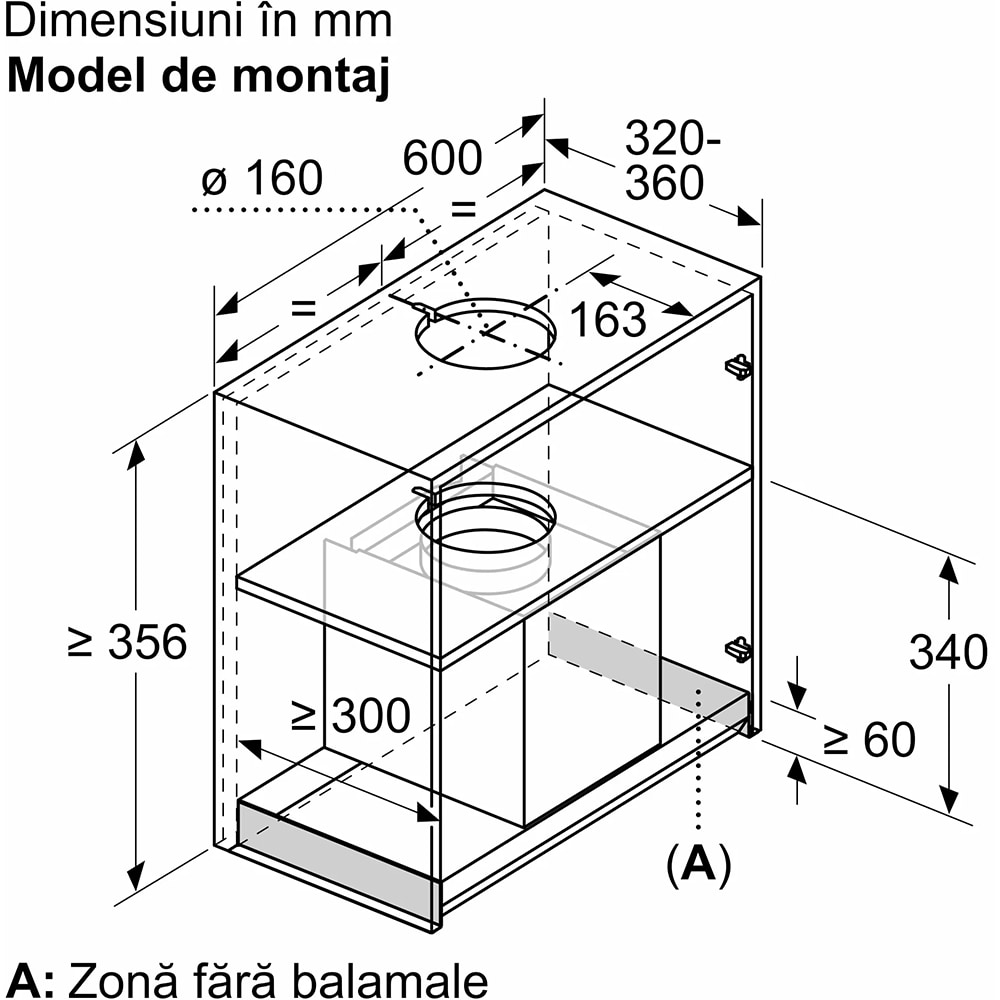 Hota incorporabila NEFF D65XAM2S0, 1 motor, 460 m3/h, L 60 cm, negru