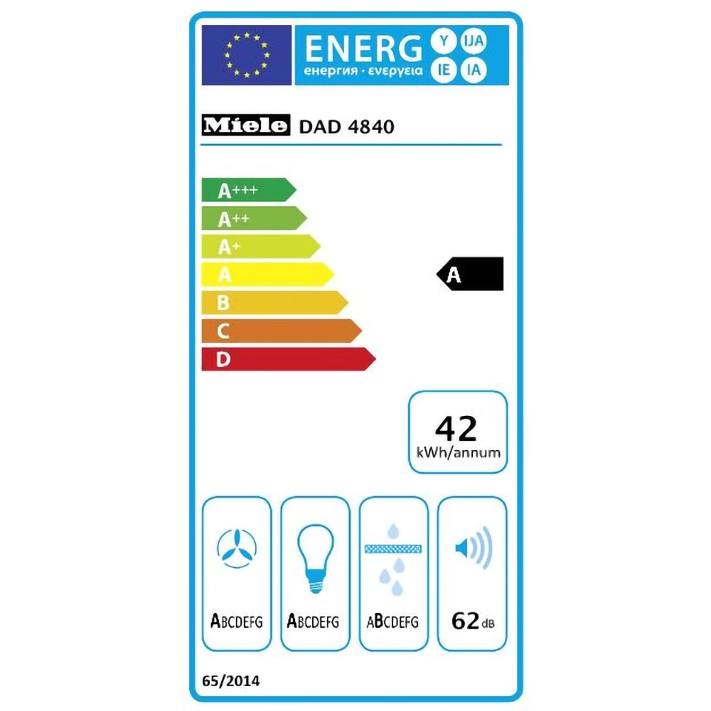 Hota incorporabila MIELE DAD 4840, 1 motor, 640 m3/h, L 90 cm, negru