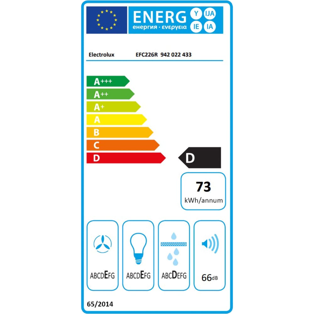 Hota decorativa ELECTROLUX EFC226R, 1 motor, 420 m3/h, L 60 cm, negru