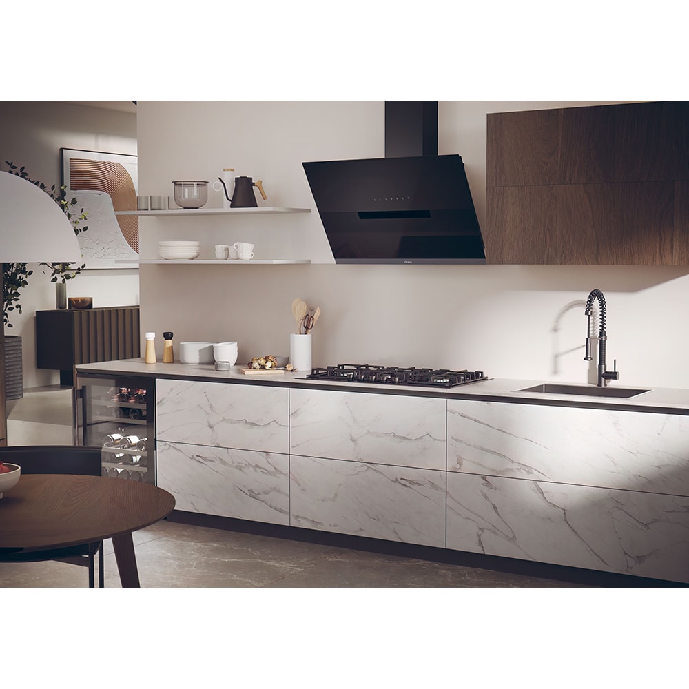 Hota decorativa HAIER HADG9CS46BWIFI, 1 motor, 589 m3/h, L 90 cm, negru