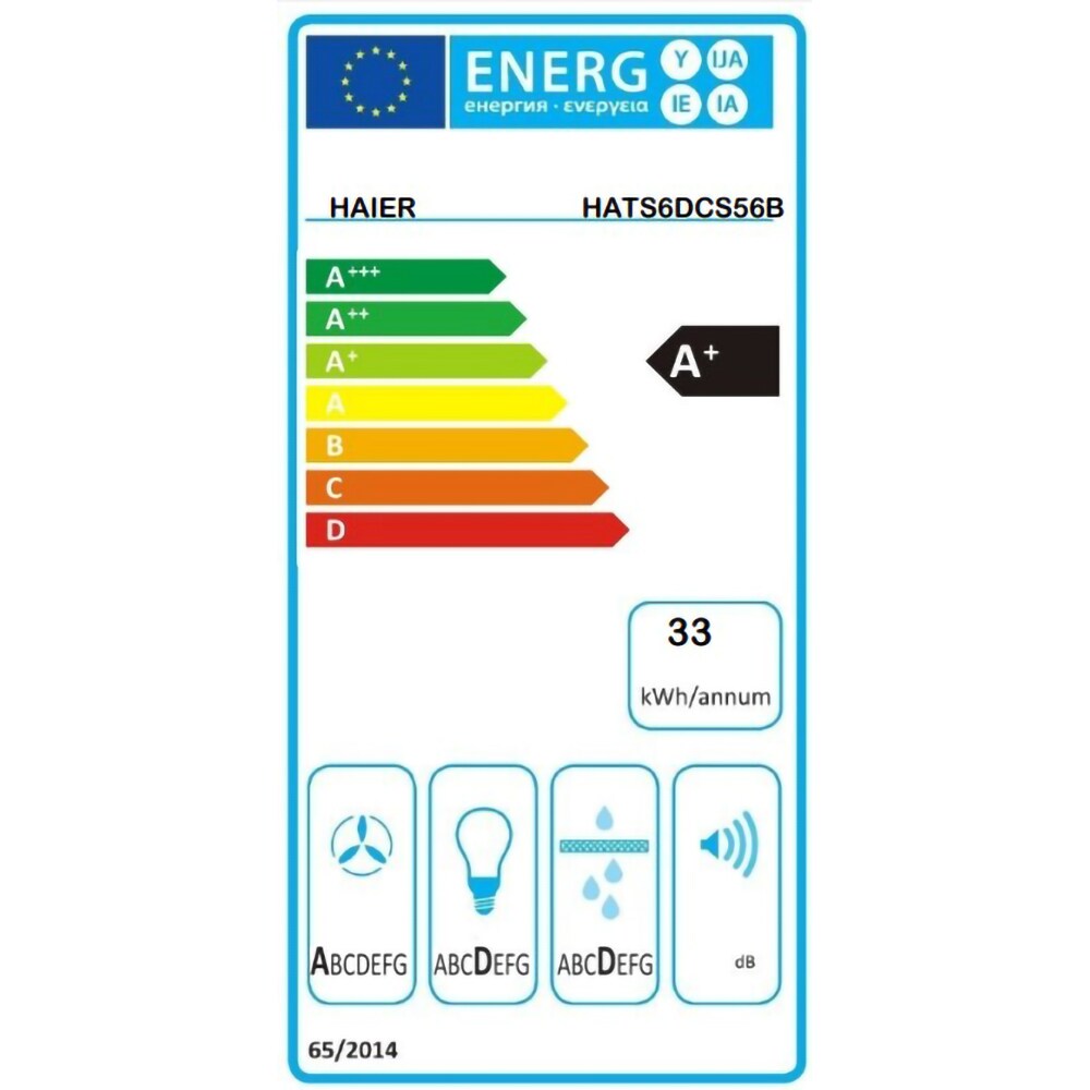 Hota incorporabila HAIER HATS6DCS56B, 1 motor, 746 m3/h, L 60 cm, negru