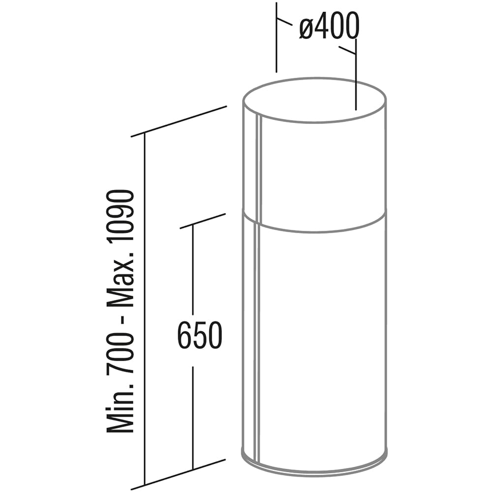 Hota insula CATA Isla Faro X, 1 motor, 800 m3/h, L 40 cm, inox